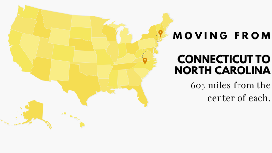 map with points on CT and NC